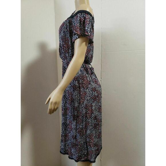 M&S Collection Off Shoulder Floral Navy Mix Dress Size UK 8 EUR 36 US 4(S) NWT! - Picture 4 of 10